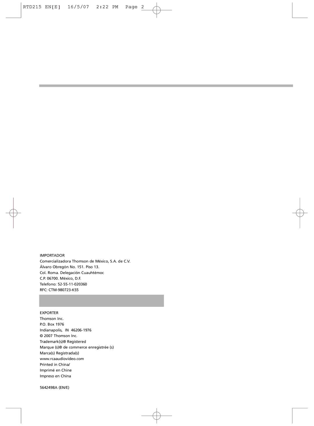 RCA user manual RTD215 ENE 16/5/07 222 PM 