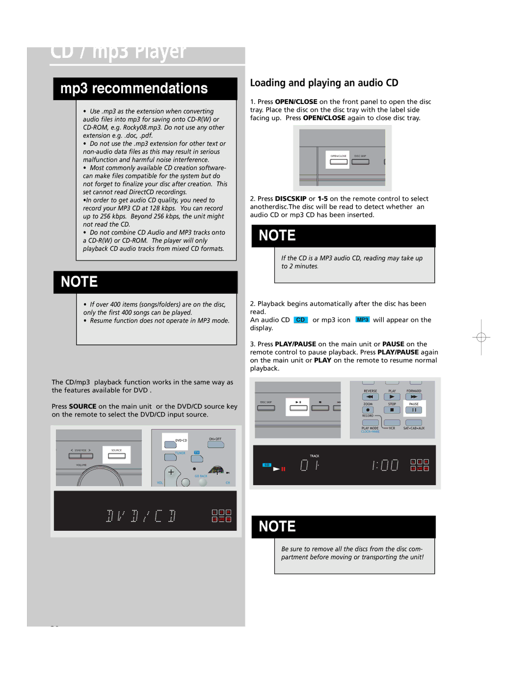 RCA RTD250 user manual CD / mp3 Player 