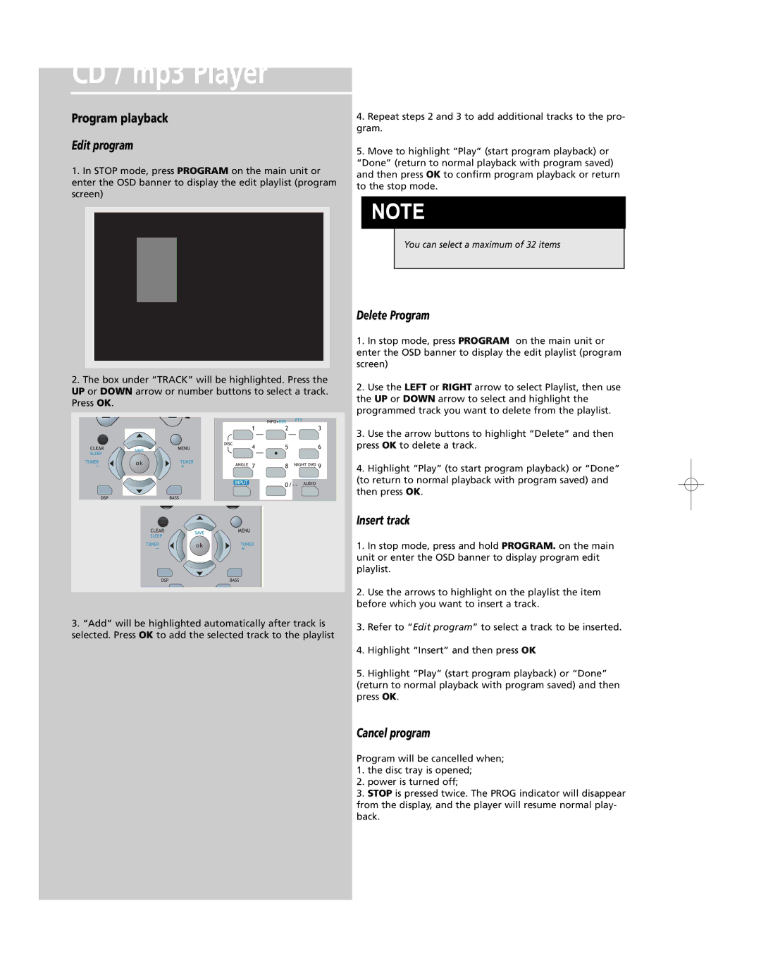 RCA RTD250 user manual Program playback, Edit program 