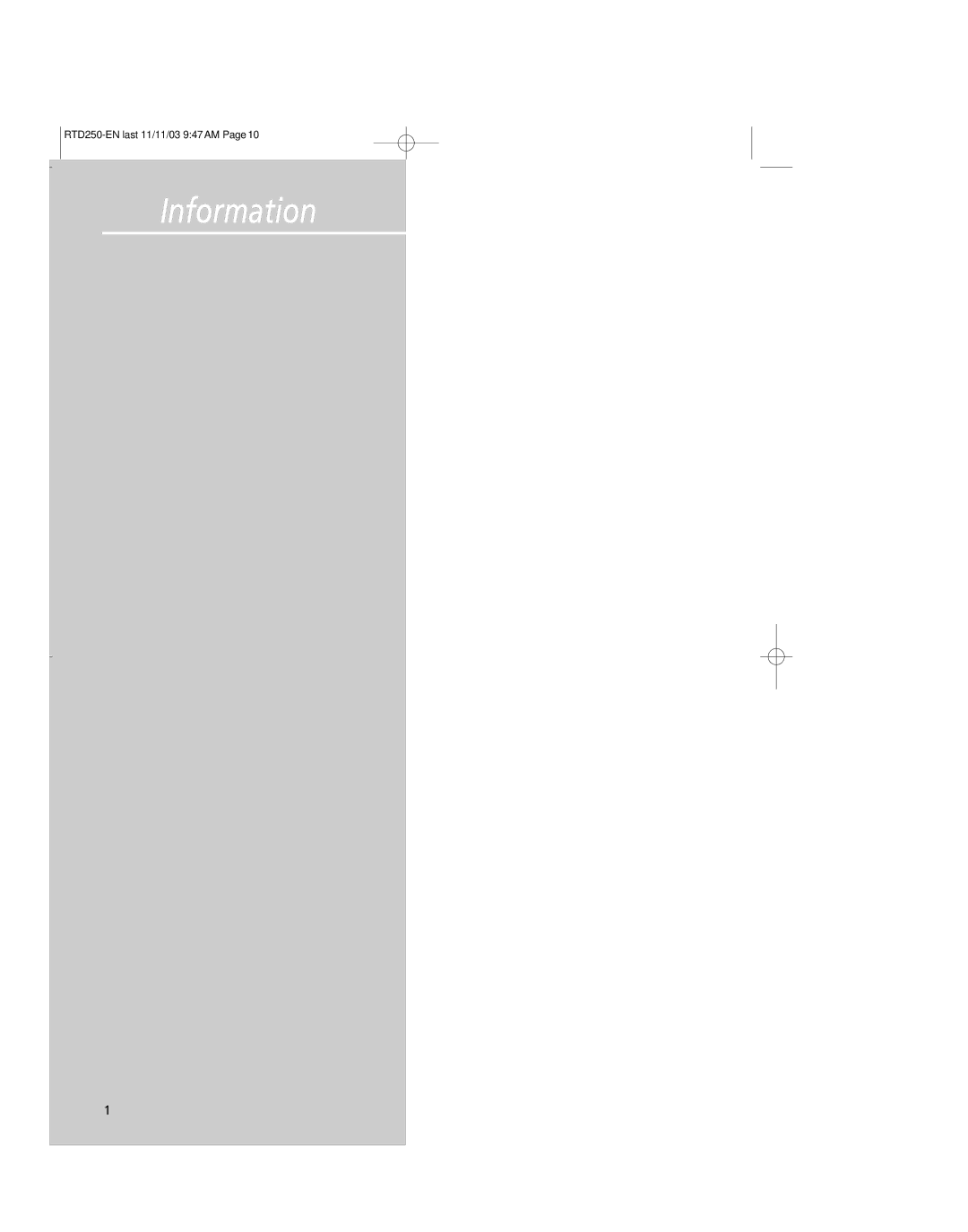 RCA RTD250 user manual FCC Information 