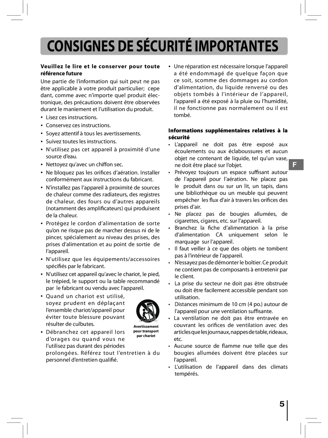 RCA RTD396 user manual Veuillez le lire et le conserver pour toute référence future 