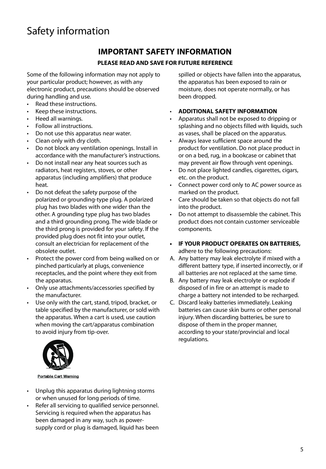 RCA SC2204, S2202, SC2202, S2204 user manual Important Safety Information 