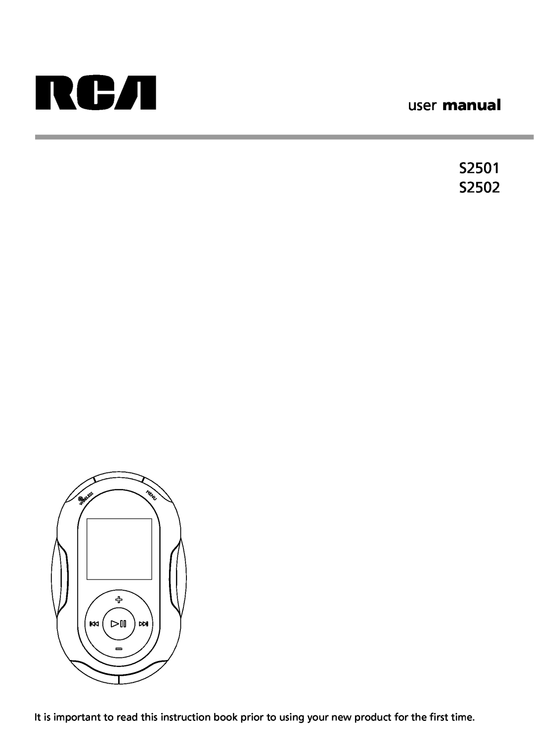 RCA user manual S2501 S2502 