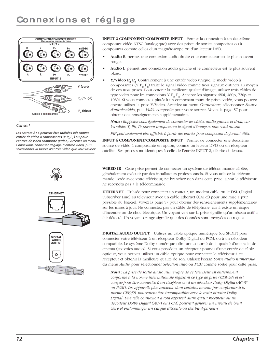 RCA S+4K manual Conseil 