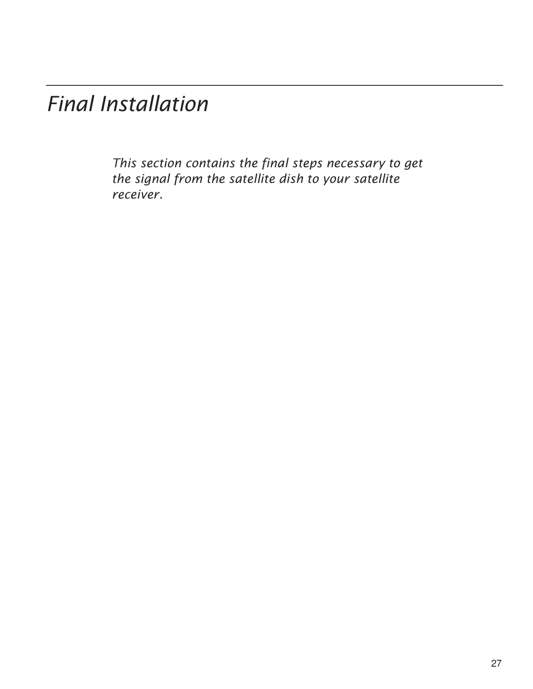 RCA Satellite TV Antenna manual Final Installation 