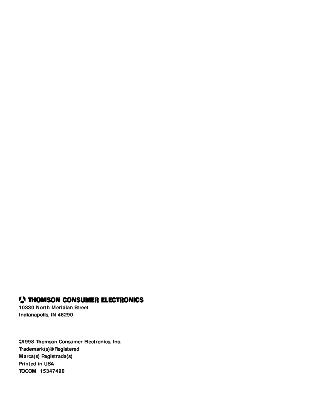 RCA Satellite TV Antenna manual Final Installation, Thomson Consumer Electronics, Inc Trademarks Registered 