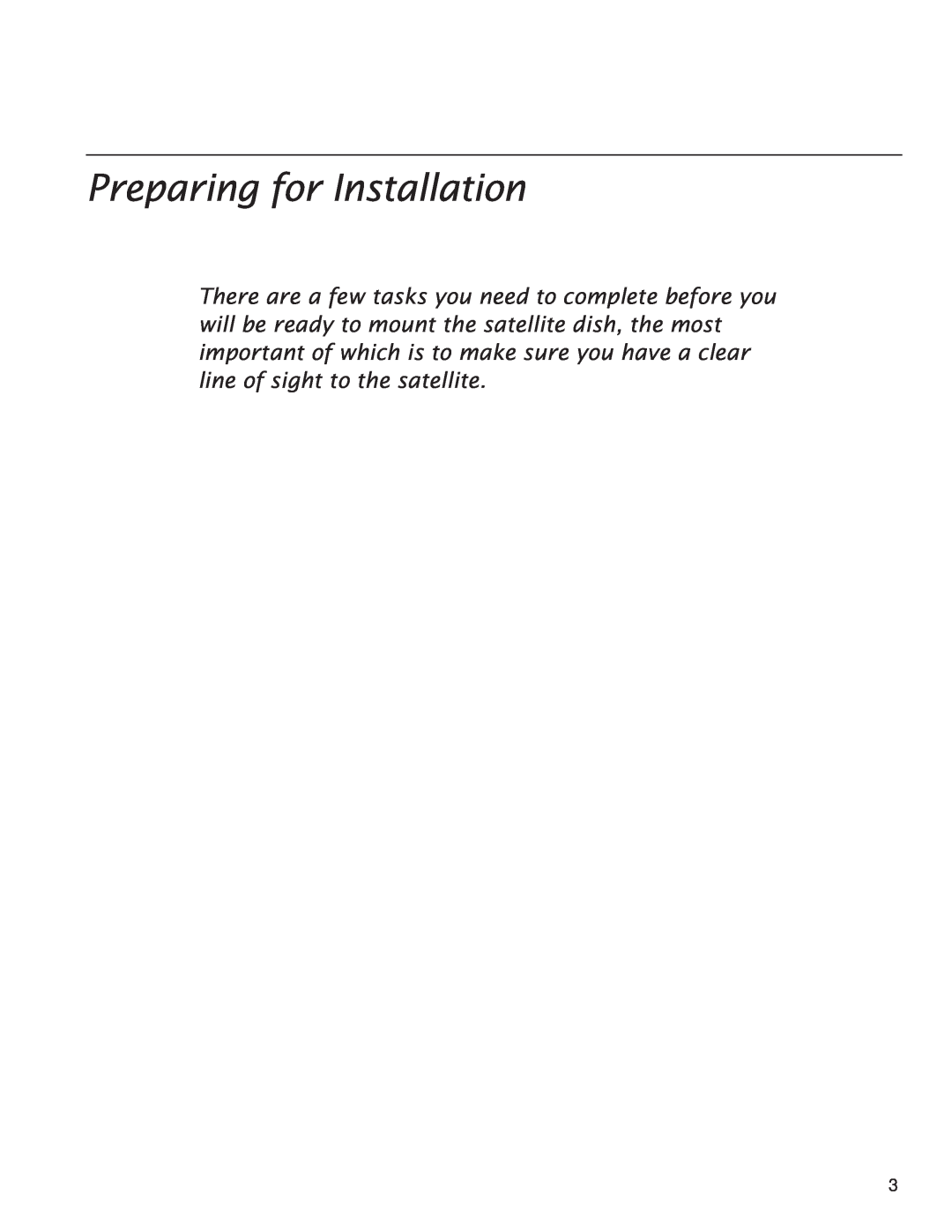RCA Satellite TV Antenna manual Preparing for Installation 