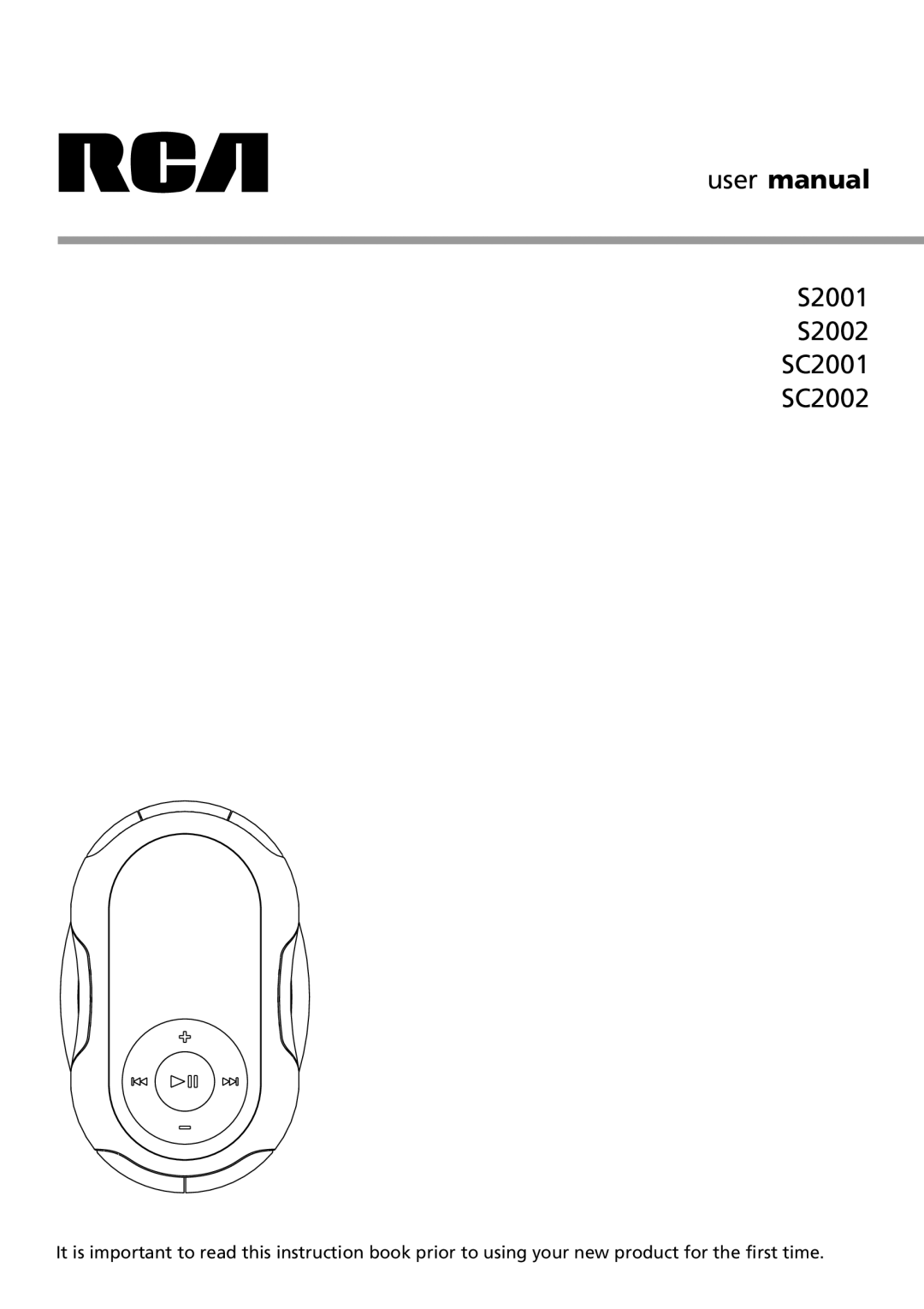 RCA user manual S2001 S2002 SC2001 SC2002 