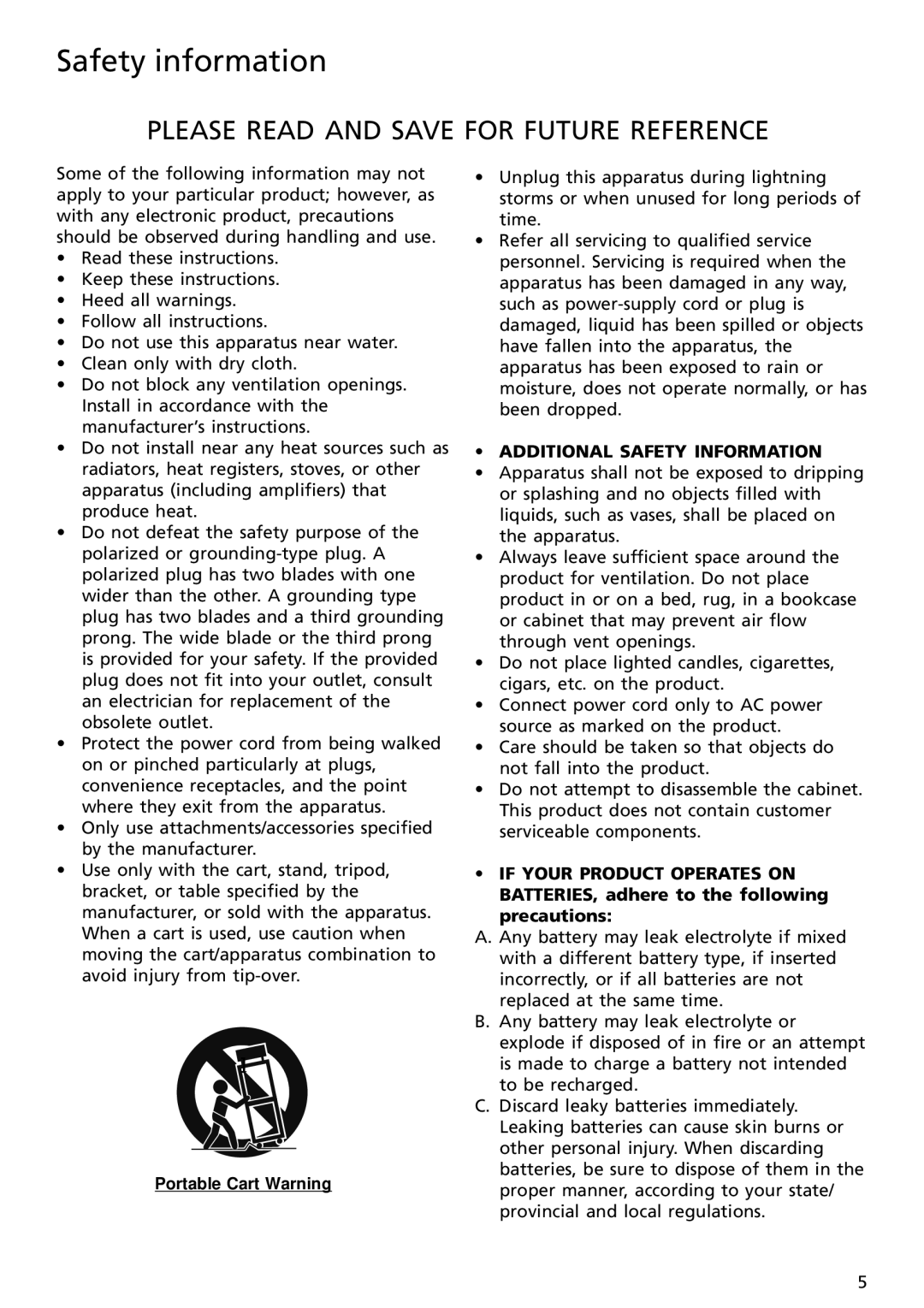 RCA SC2001, SC2002, S2002, S2001 user manual Please Read and Save for Future Reference 