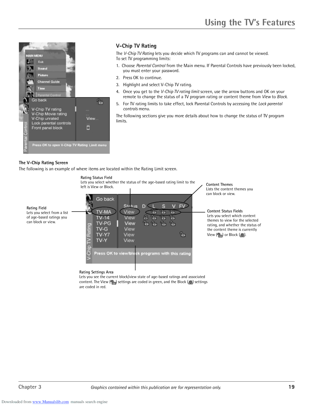 RCA scenium manual Chip TV Rating, V-Chip Rating Screen 