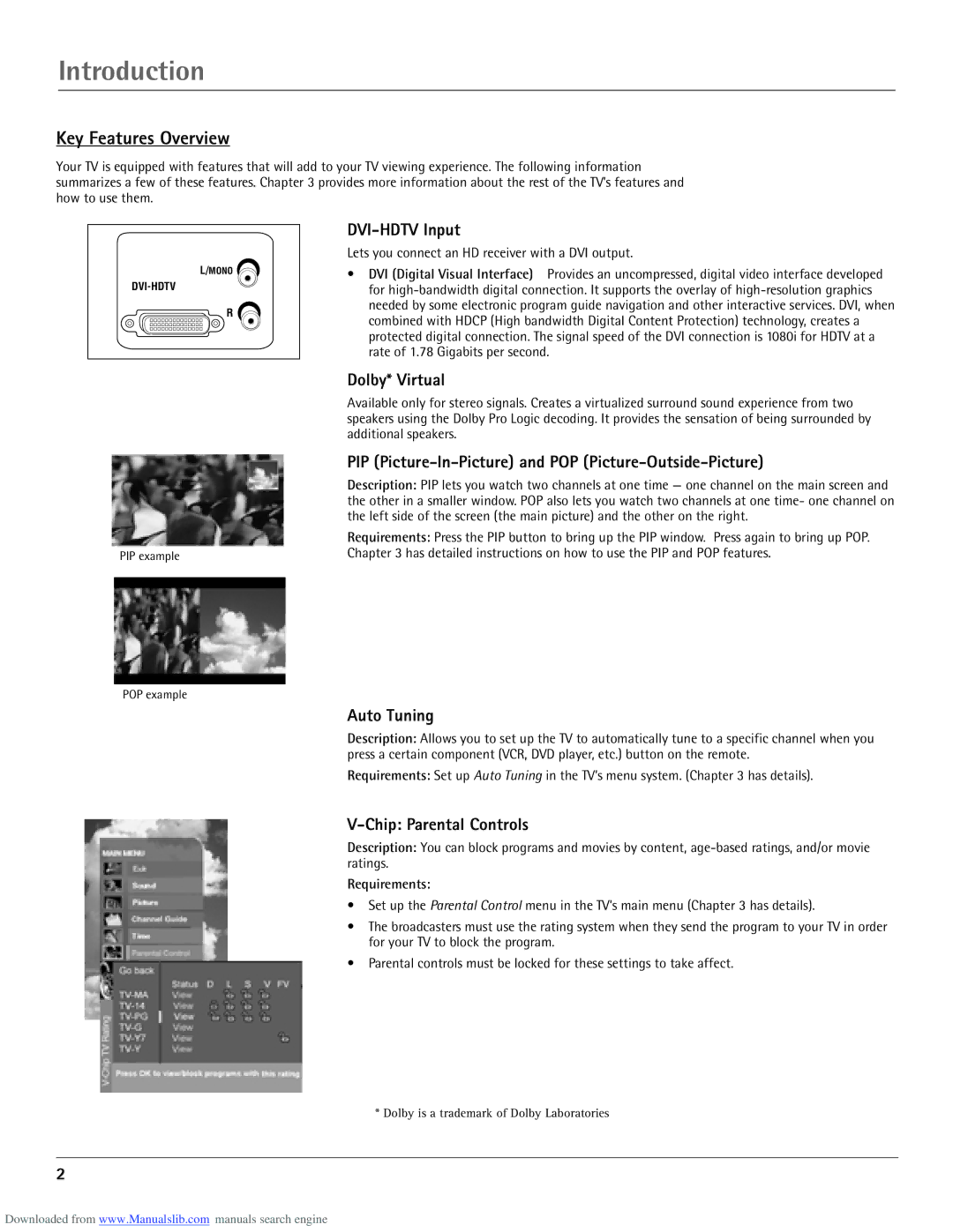 RCA scenium manual Introduction, Key Features Overview 