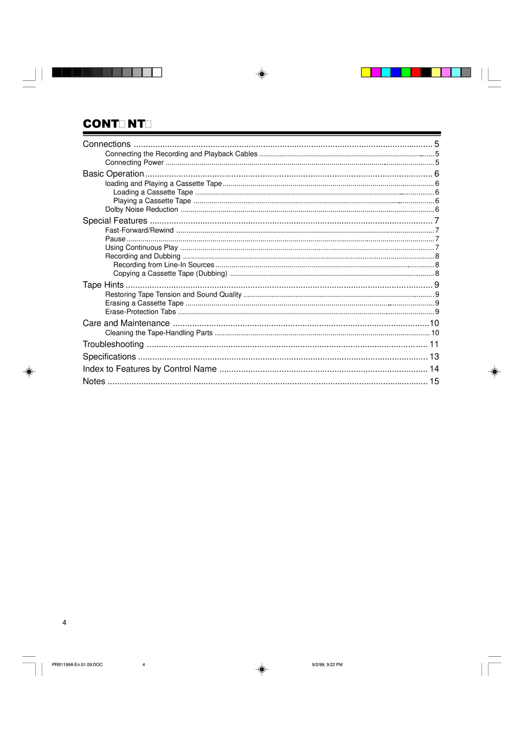 RCA SCT-530 owner manual Contents 