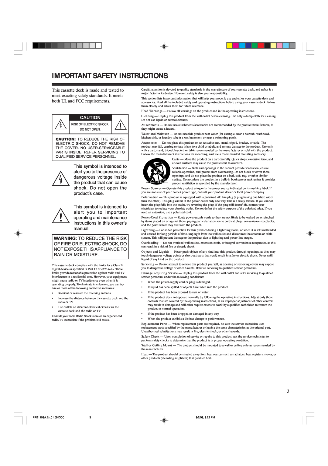 RCA SCT-530 owner manual Important Safety Instructions 