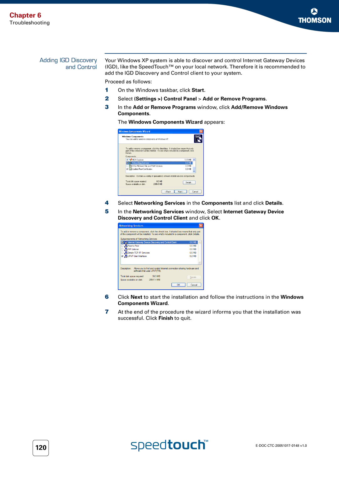 RCA SpeedTouchTM706 manual Adding IGD Discovery Control 