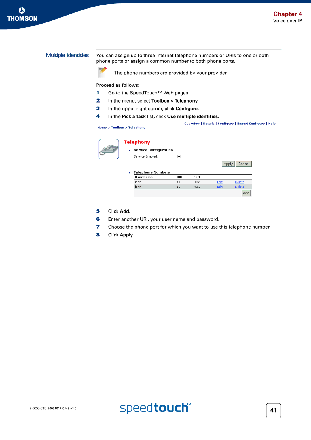 RCA SpeedTouchTM706 manual Pick a task list, click Use multiple identities 