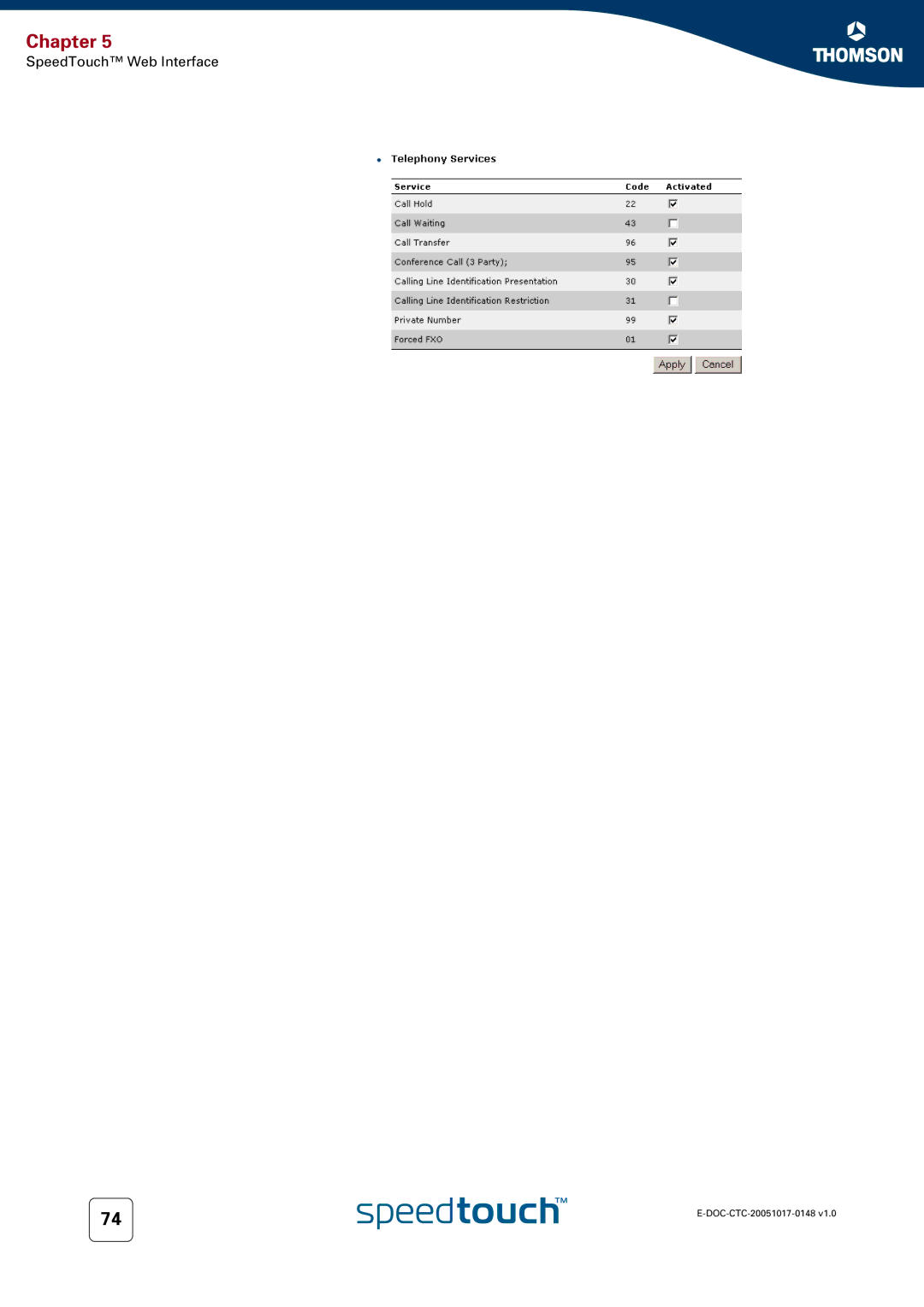 RCA SpeedTouchTM706 manual SpeedTouch Web Interface 