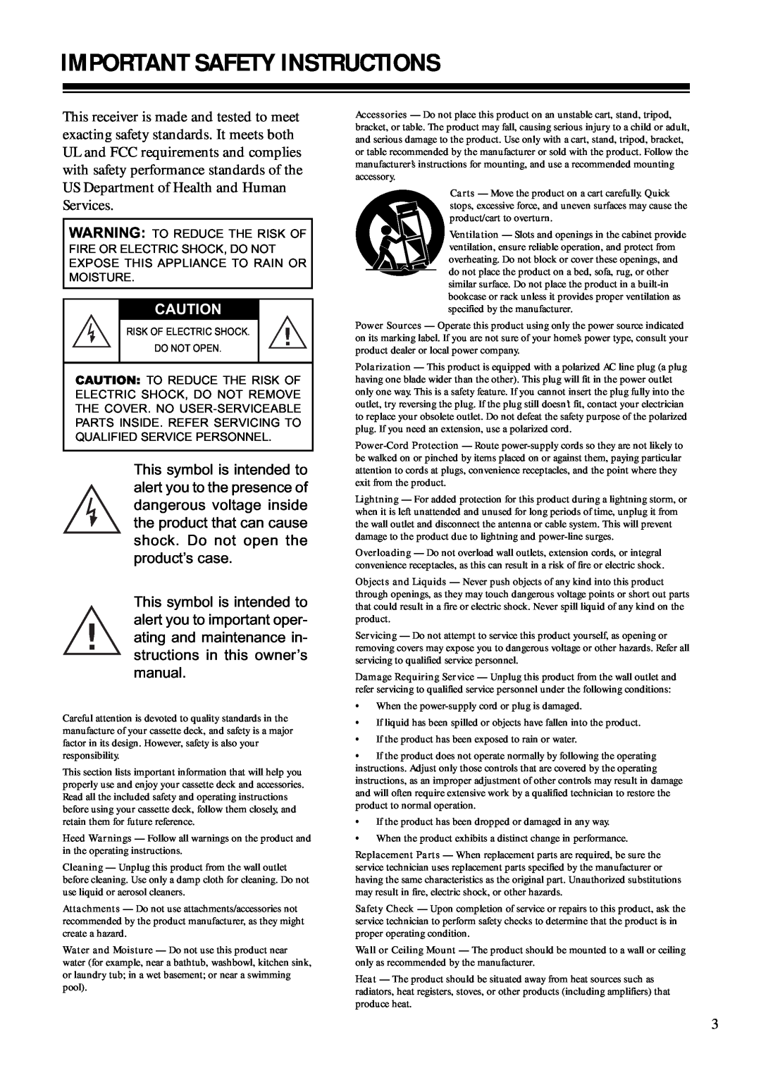 RCA STAV3860 owner manual Important Safety Instructions 