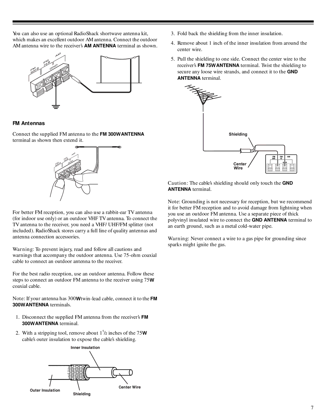 RCA Stereo Receiver with Remote Control owner manual FM Antennas 