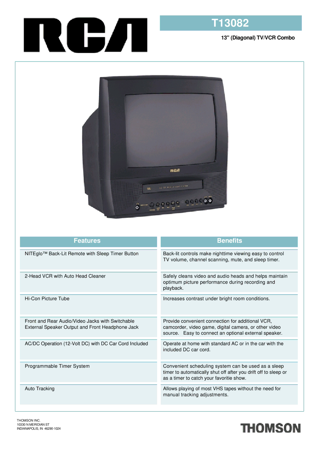 RCA T13082 manual 