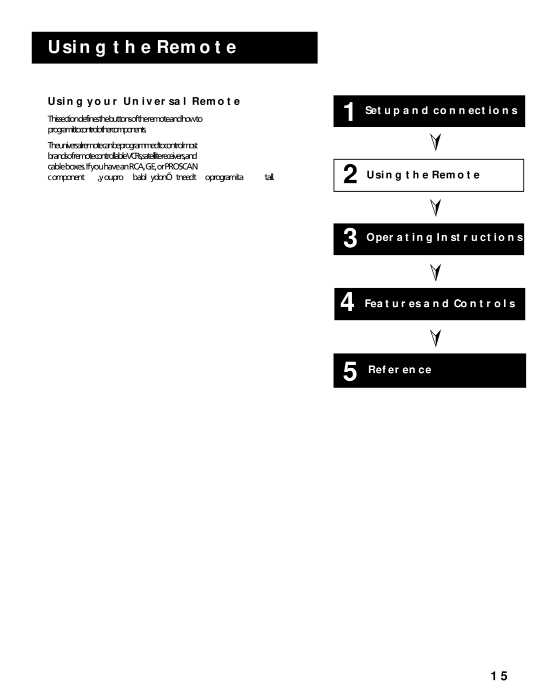 RCA T13066, T19067 manual Using Your Universal Remote, Using the Remote 