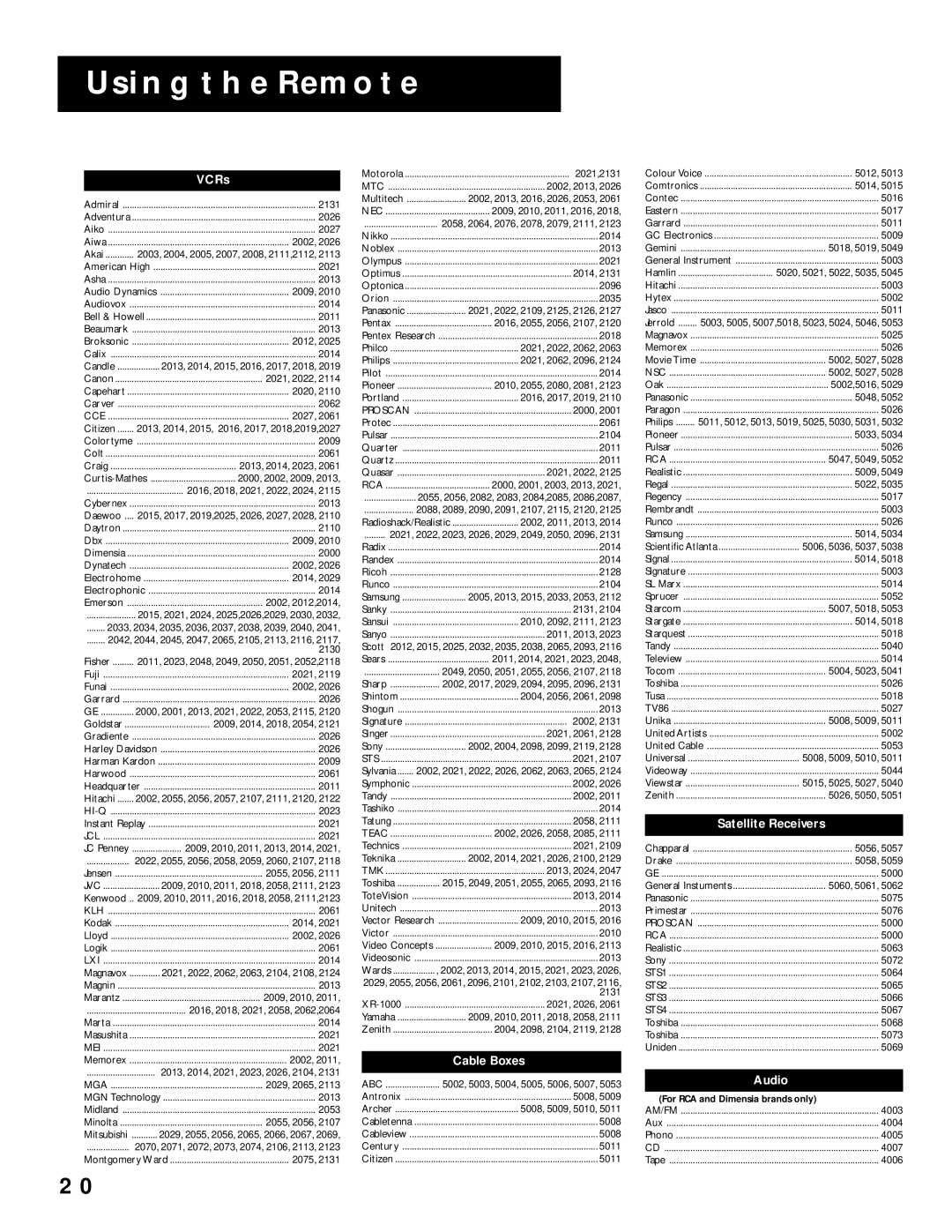 RCA T19067, T13066 manual VCRs 