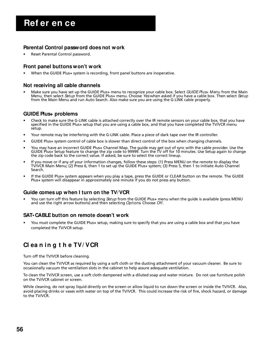 RCA T19067, T13066 manual Cleaning the TV/VCR 