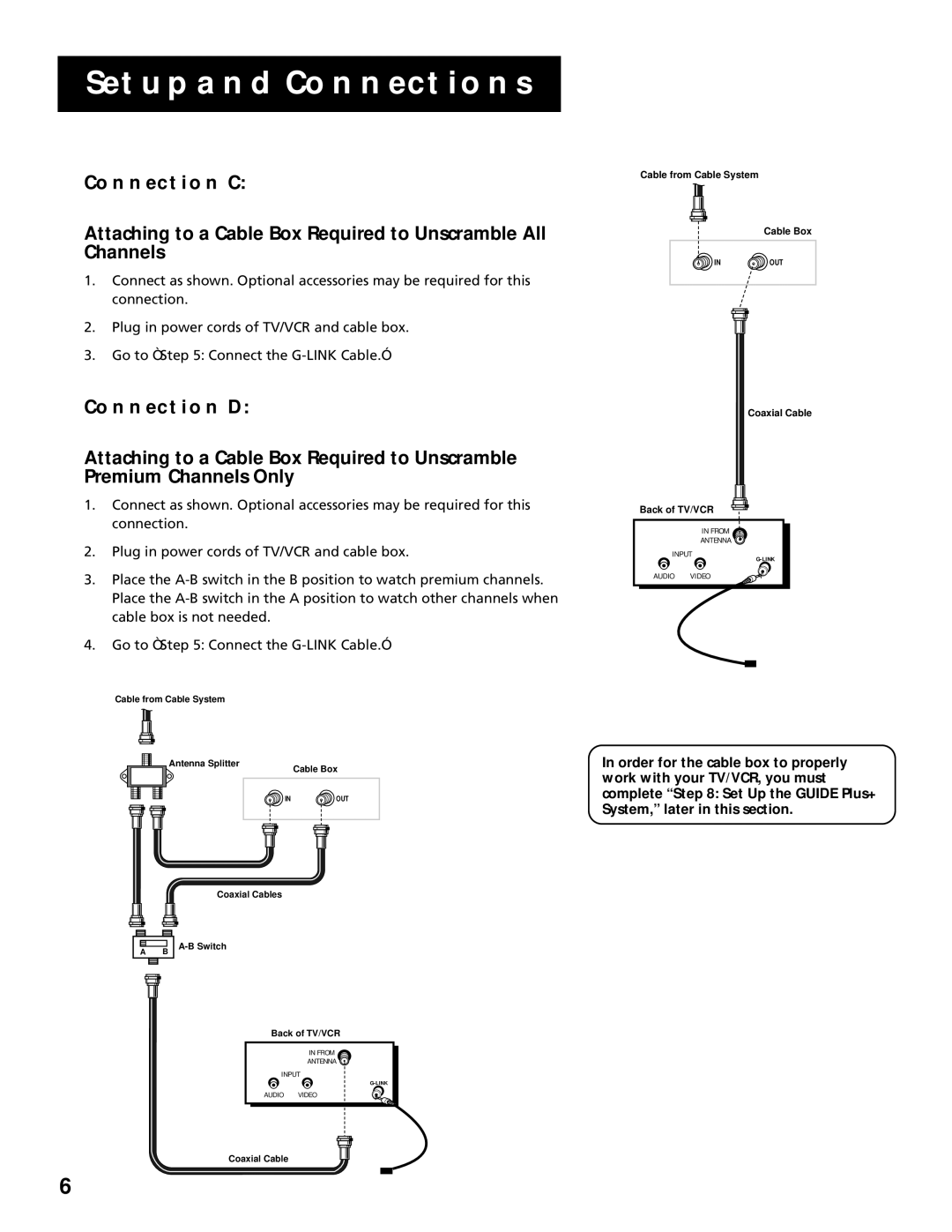 RCA T19067, T13066 manual Connection C, Connection D 