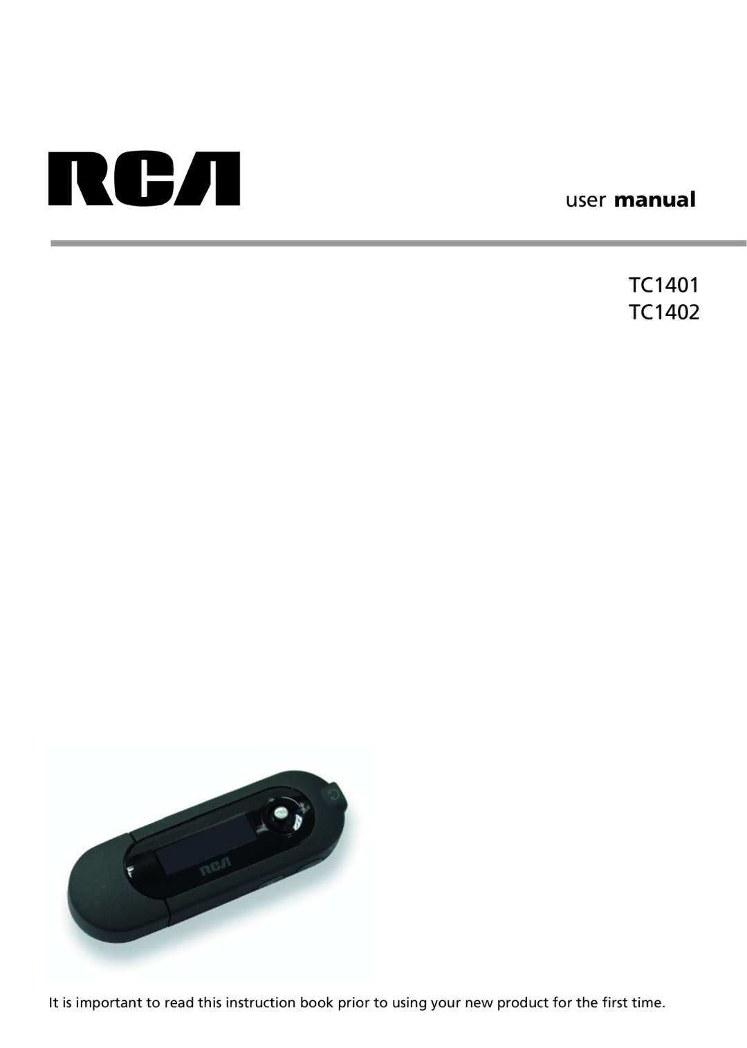 RCA user manual TC1401 TC1402 