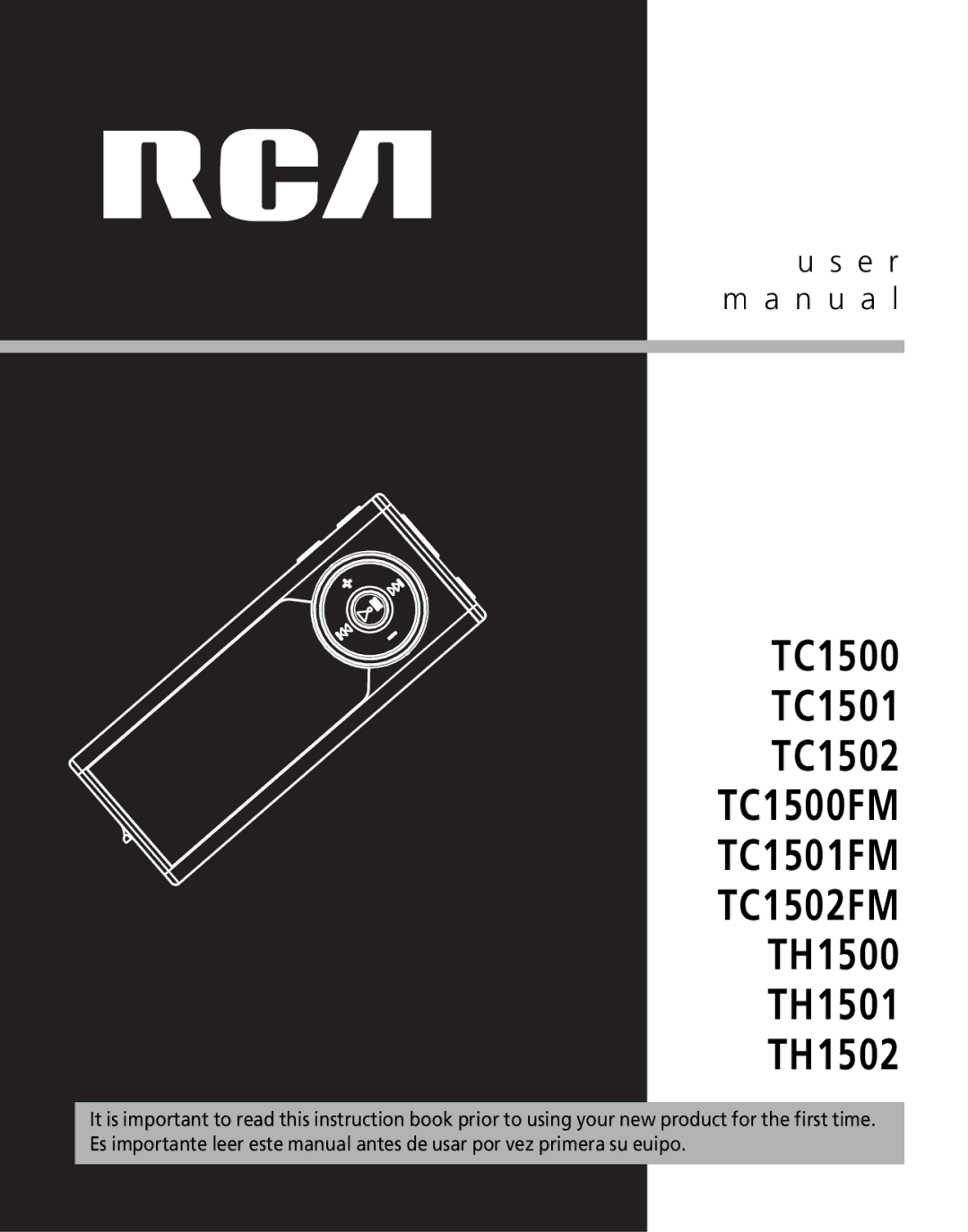 RCA TC1502FM, TC1501FM, TC1500FM, TH1501, TH1500, TH1502 user manual E r m a n u a l 