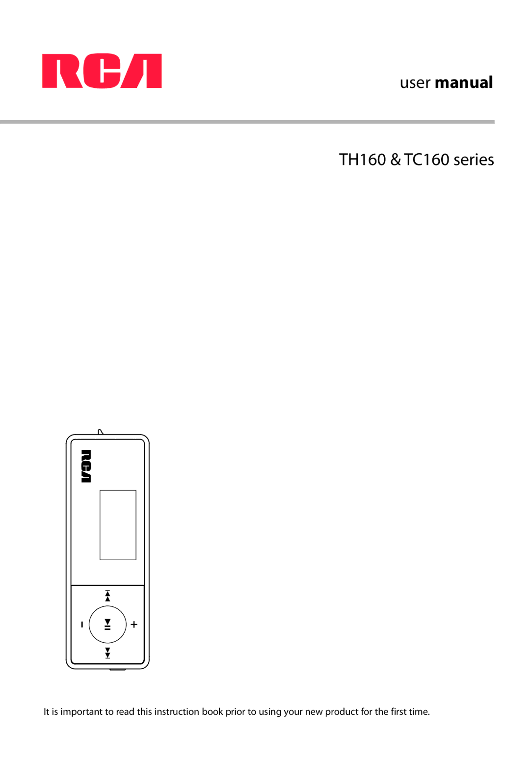 RCA TC1602, TC1601, TC1604, TH1604, TH1601, TH160 series user manual TH160 & TC160 series 