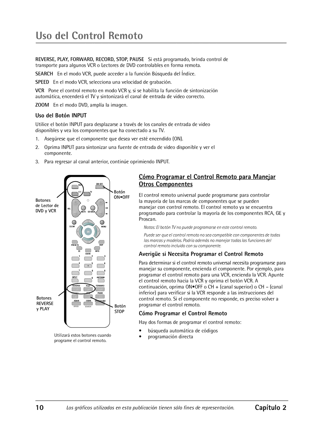 RCA Televison manual Uso del Control Remoto, Uso del Botón Input, Averigüe si Necesita Programar el Control Remoto 