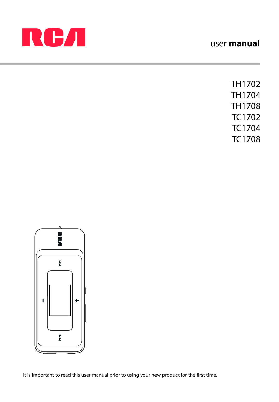 RCA user manual TH1702 TH1704 TH1708 TC1702 TC1704 TC1708 