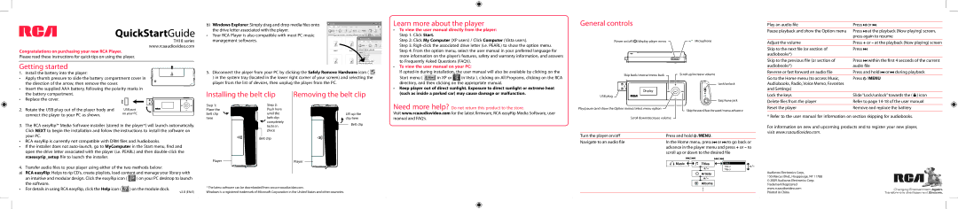 RCA TH18 Series quick start QuickStartGuide 