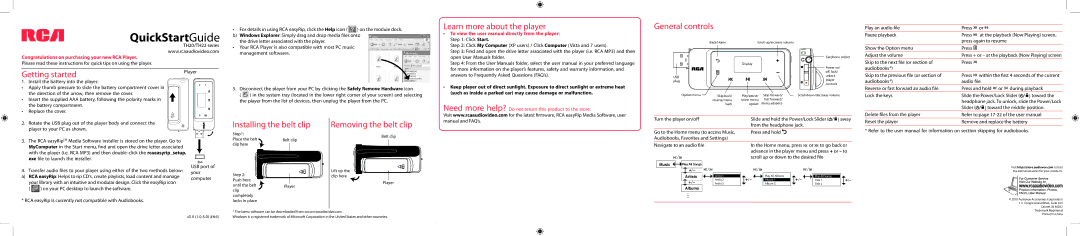 RCA TH2004 quick start QuickStartGuide 
