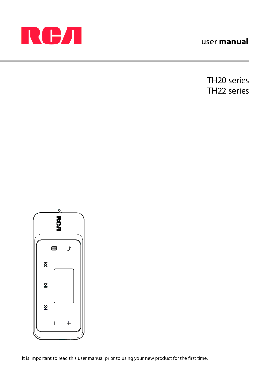 RCA user manual TH20 series TH22 series 