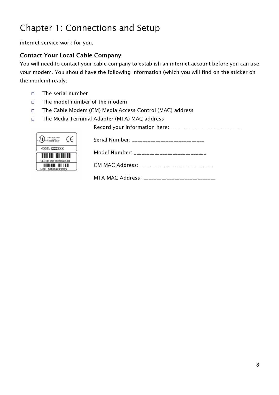 RCA THG540 user manual Contact Your Local Cable Company 