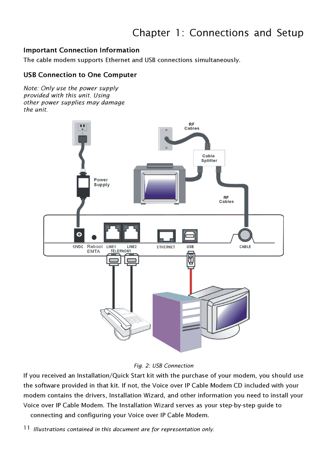 RCA THG540 user manual Important Connection Information, USB Connection to One Computer 