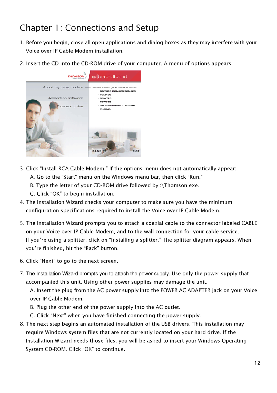 RCA THG540 user manual Connections and Setup 