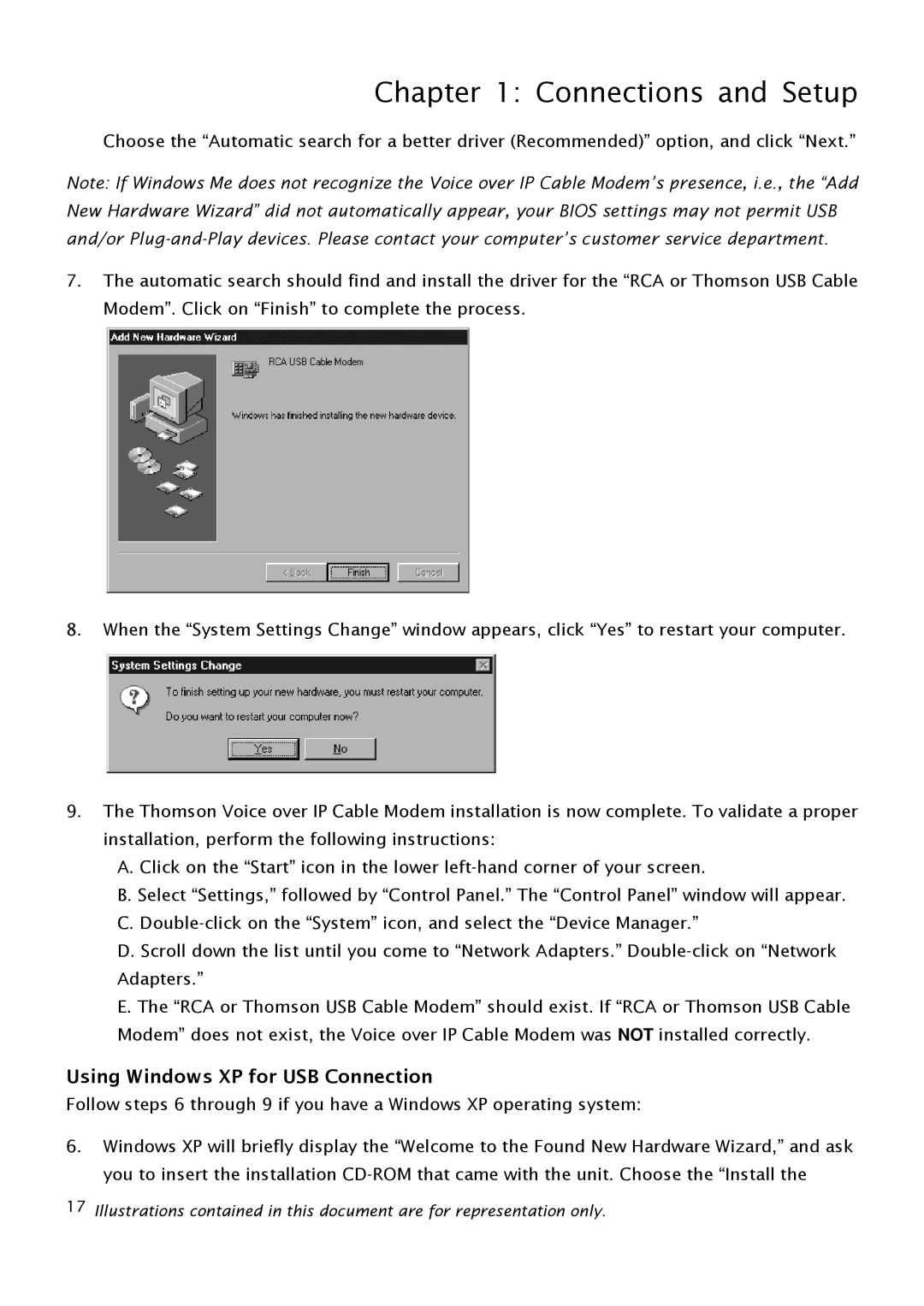 RCA THG540 user manual Using Windows XP for USB Connection 