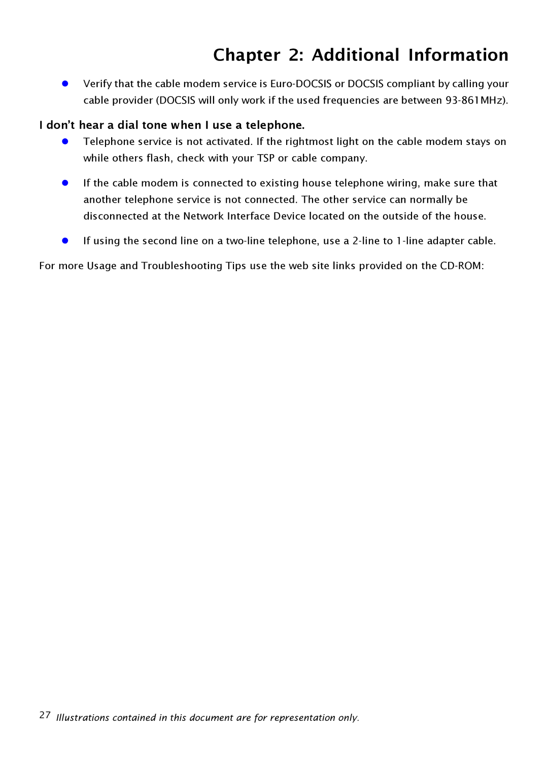 RCA THG540 user manual Don’t hear a dial tone when I use a telephone 