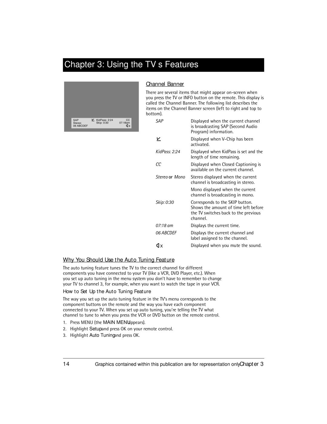 RCA Thomson manual Channel Banner, Why You Should Use the Auto Tuning Feature, How to Set Up the Auto Tuning Feature 