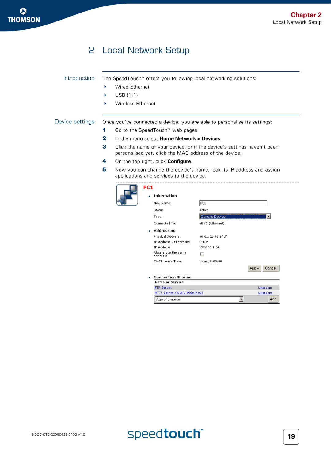 RCA TM580 manual Local Network Setup, Menu select Home Network Devices 