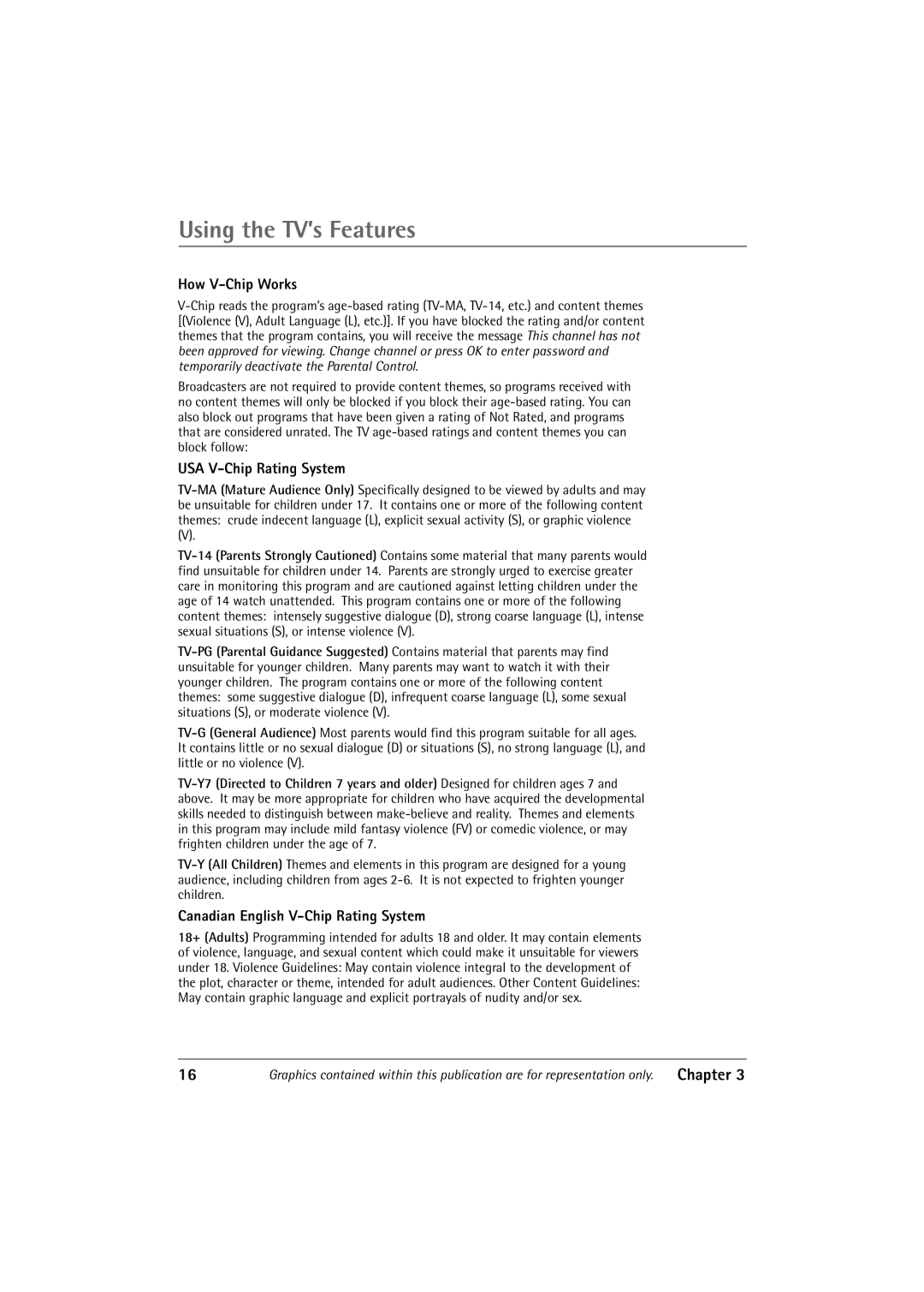 RCA TOCOM 1616332A manual How V-Chip Works, USA V-Chip Rating System, Canadian English V-Chip Rating System 