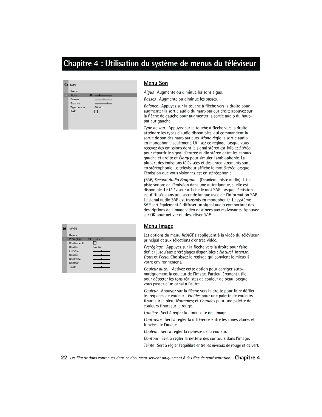 RCA TOCOM 1616332A manual Menu Son, Menu Image 