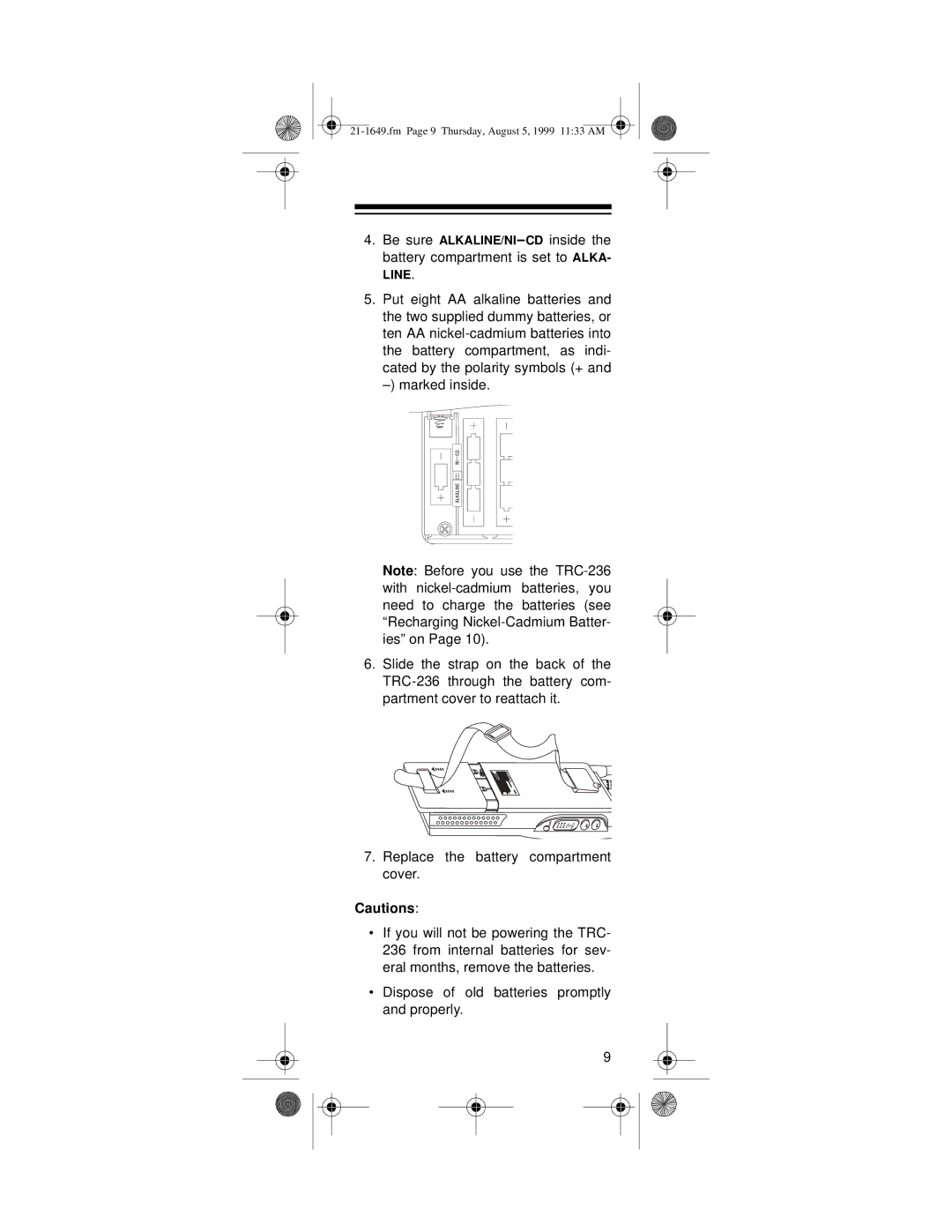 RCA TRC-236 owner manual Fm Page 9 Thursday, August 5, 1999 1133 AM 