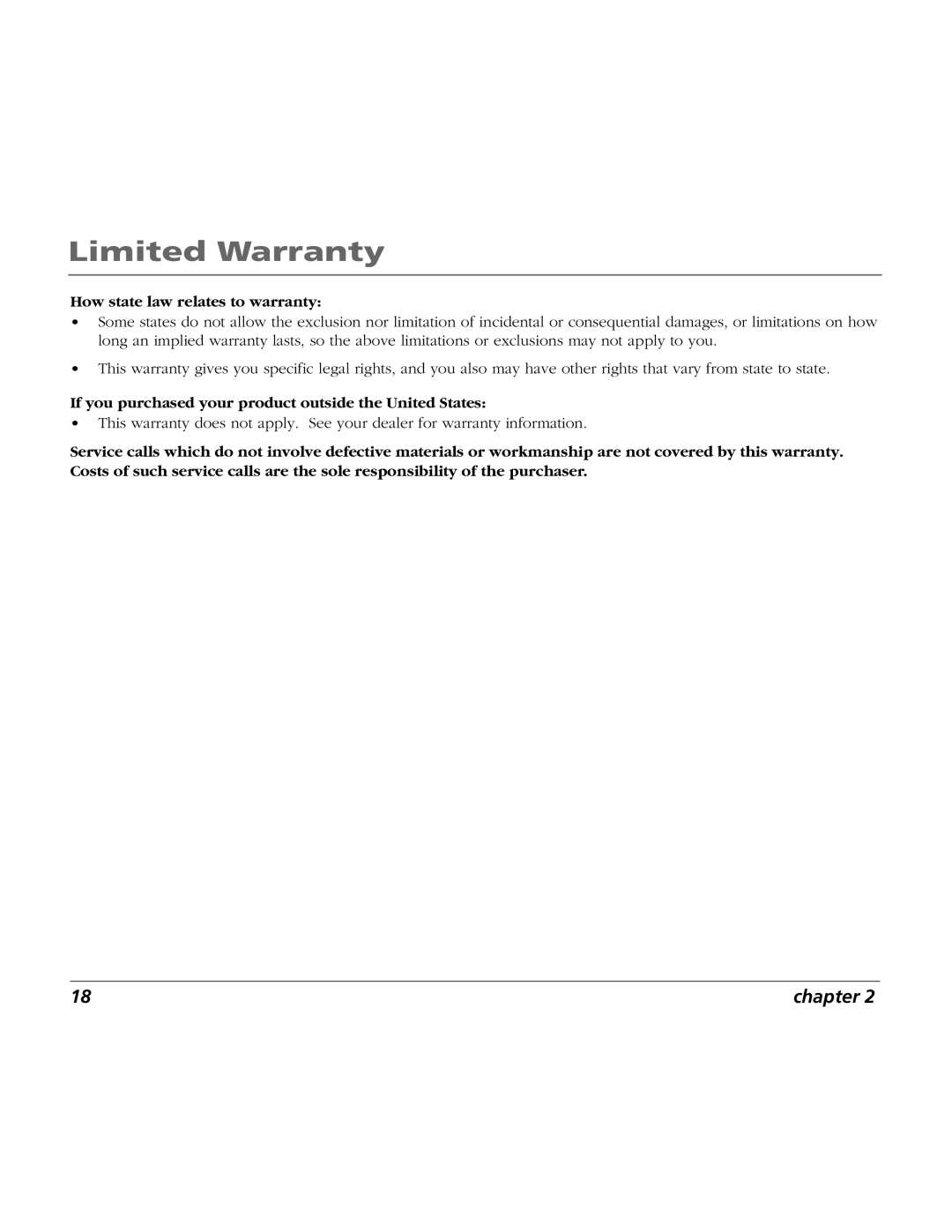 RCA TV/Radio/CD Player How state law relates to warranty, If you purchased your product outside the United States 