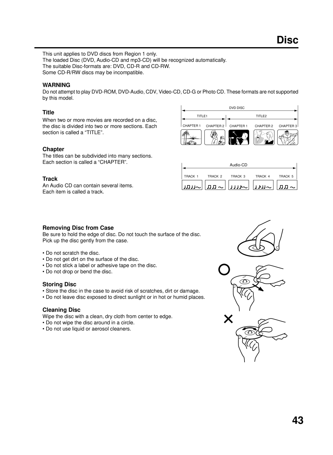 RCA TV/VCR/DVD manual Disc 