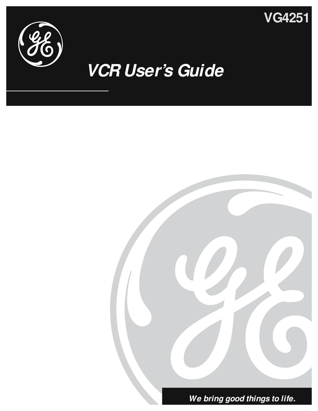 RCA VG4251 manual VCR User’s Guide 