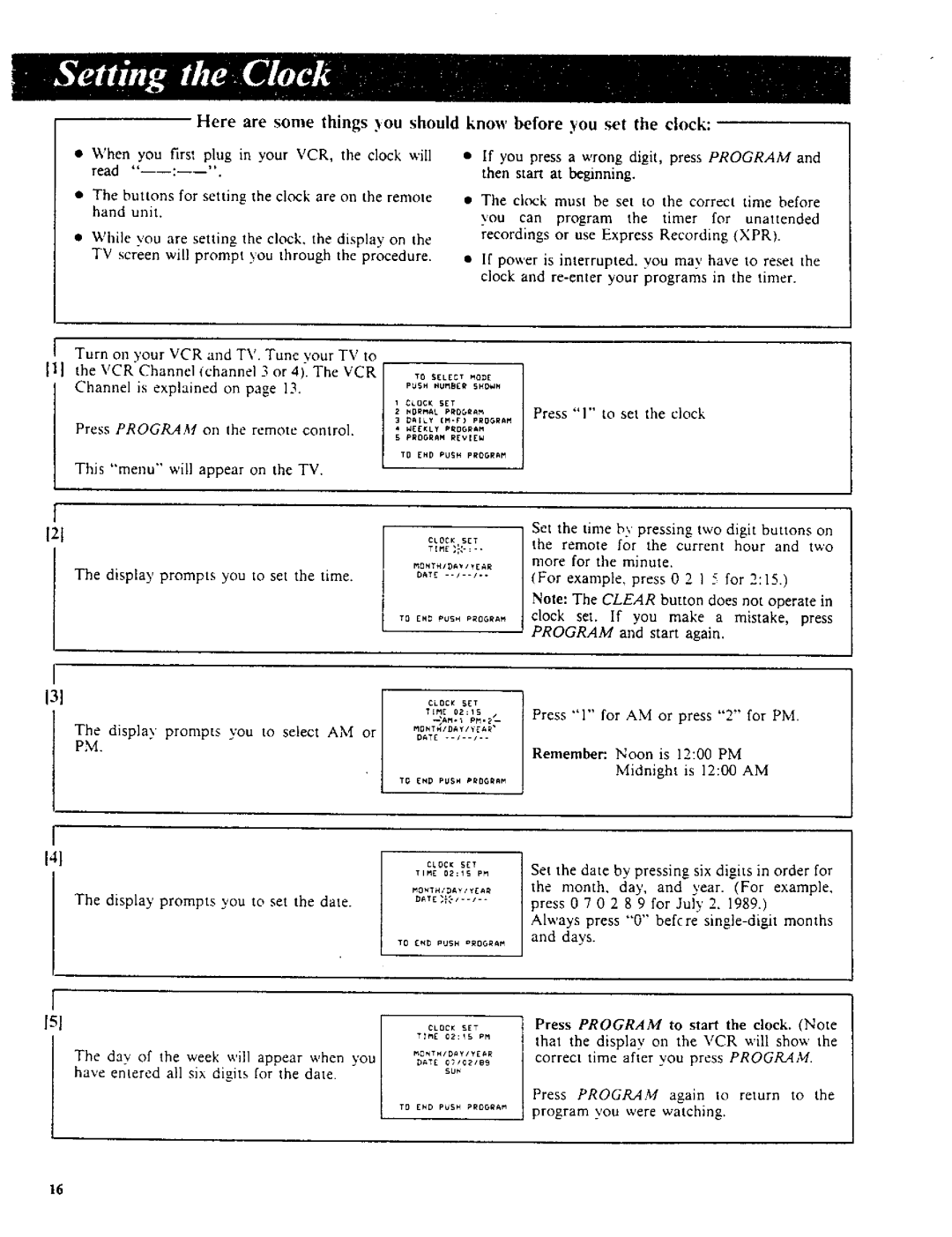 RCA VR270 owner manual 121, Display prompts you to select AM or 