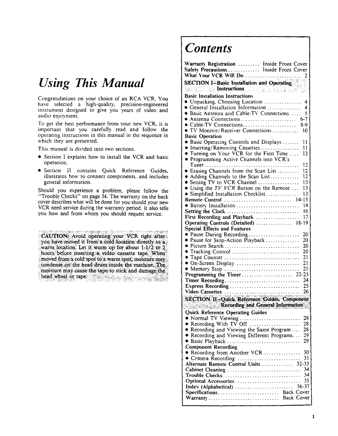 RCA VR270 owner manual Using This Manual 